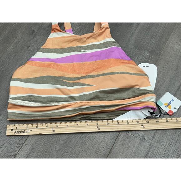 NWT PrAna Marine Street Swim Top High Neck Striped Swimming Bikini Top Size L - Picture 6 of 6